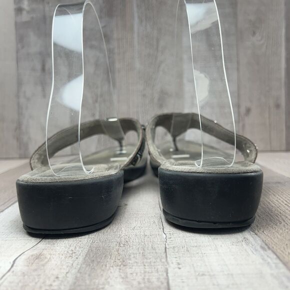 Minnetonka Women's Silverthorne Thong Sandals Flip Flops Leather Silver Size 9 - Picture 10 of 12